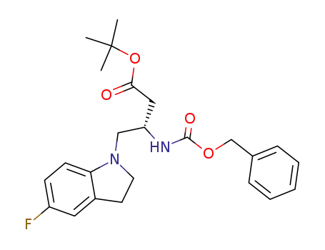 3-benzyloxycarbonylamino-4-(5-fluoro-2,3-dihydro-indol-1-yl)-butyric acid <i>tert</i>-butyl ester