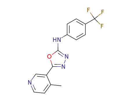 Molecular Structure of 883557-07-1 ([5-(4-methyl-pyridin-3-yl)-[1,3,4]oxadiazol-2-yl]-(4-trifluoromethyl-phenyl)-amine)