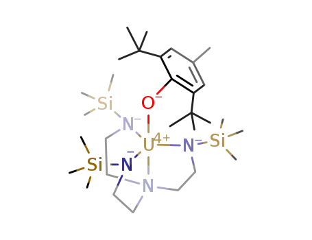 Molecular Structure of 197915-10-9 (U(N(CH<sub>2</sub>CH<sub>2</sub>NSi(CH<sub>3</sub>)3)3)(OC<sub>6</sub>H<sub>2</sub>(C(CH<sub>3</sub>)3)2CH<sub>3</sub>))