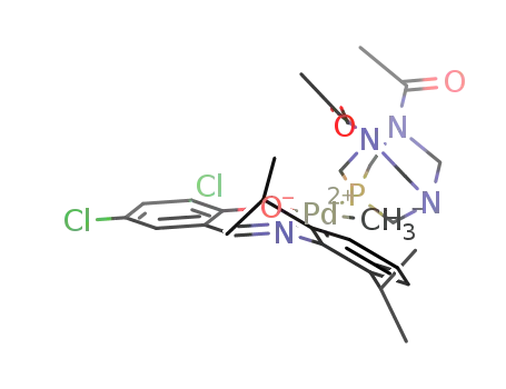 [Pd(CH<sub>3</sub>)((2,4-Cl<sub>2</sub>C<sub>6</sub>H<sub>2</sub>OCHNC<sub>6</sub>H<sub>3</sub>-2,6-i-Pr)(3,7-diacetyl-1,3,7-triaza-5-phosphabicyclo[3.3.1]nonane)]