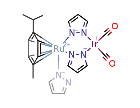 (η(6)-p-cymene)Ru(C3H3N2)3Ir(CO)2