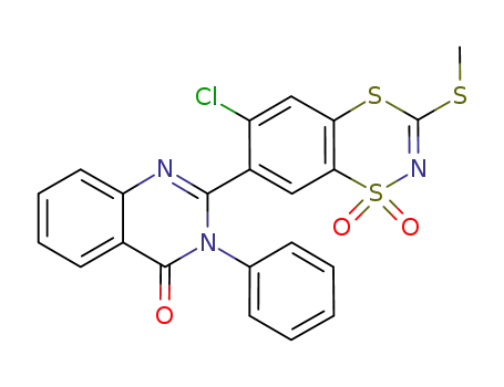 2-(6-chloro-1,1-dioxo-3-methylthio-1,4,2-benzodithiazin-7-yl)-3-phenyl-4(3H)-quinazolinone