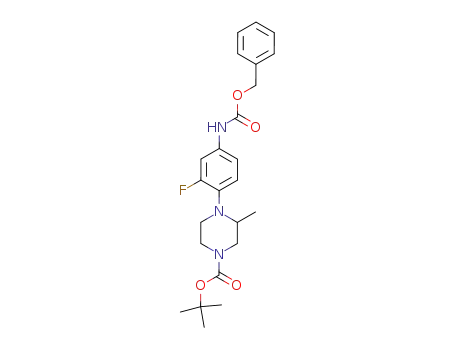 4-(4-benzyloxycarbonylamino-2-fluoro-phenyl)-3-methyl-piperazine-1-carboxylic acid <i>tert</i>-butyl ester