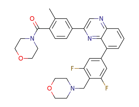 {4-[8-(3,5-difluoro-4-morpholin-4-ylmethyl-phenyl)-quinoxalin-2-yl]-2-methyl-phenyl}-morpholin-4-yl-methanone