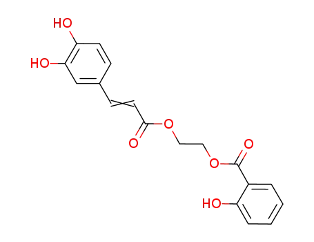 Molecular Structure of 1224851-72-2 (2-hydroxy-benzoic acid 2-[3-(3,4-dihydroxy-phenyl)-acryloyloxy]-ethyl ester)