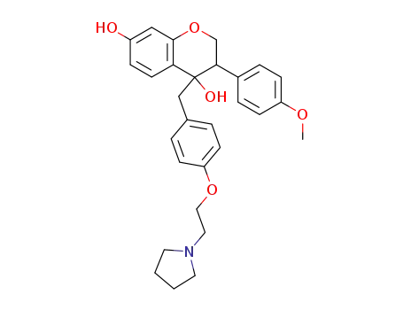 3,4-dihydro-3-(4-methoxyphenyl)-4-[[4-[2-(1-pyrrolidinyl)ethoxy]phenyl]methyl]-2H-1-benzopyran-4,7-diol
