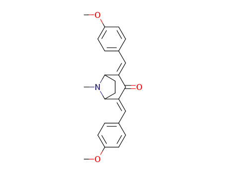Molecular Structure of 379669-36-0 ((2E,4E)-2,4-bis(4-methoxy-benzylidene)-8-methyl-8-aza-bicyclo[3.2.1]octan-3-one)
