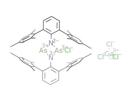 1-chloro-2,4-bis[2,4-bis(2,4,6-trimethylphenyl)phenyl]-cyclo-1,3-diarsa-2,4-diazenium tetrachloridogallate