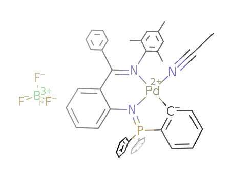[(C<sub>6</sub>H<sub>4</sub>P(Ph)2NC(C<sub>6</sub>H<sub>4</sub>)C(Ph)=N(2,4,6-Me<sub>3</sub>C<sub>6</sub>H<sub>2</sub>))Pd(NCCH<sub>3</sub>)]BF<sub>4</sub>