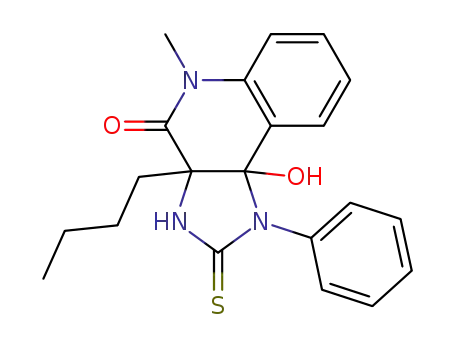 Molecular Structure of 1172630-83-9 (3a-butyl-9b-hydroxy-5-methyl-1-phenyl-2-thioxo-1,2,3,3a,5,9b-hexahydroimidazo[4,5-c]quinolin-4-one)