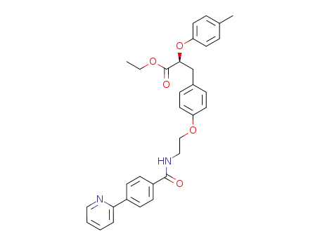 Molecular Structure of 710327-07-4 (ethyl (S)-2-(4-methylphenoxy)-3-[4-[2-[(4-(pyridin-2-yl)benzoyl)amino]ethoxy]phenyl]propionate)