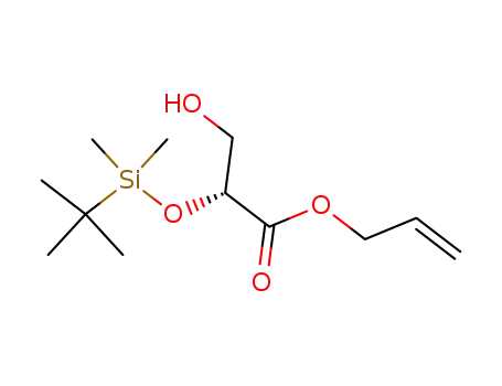 Molecular Structure of 848780-57-4 (Propanoic acid, 2-[[(1,1-dimethylethyl)dimethylsilyl]oxy]-3-hydroxy-,
2-propenyl ester, (2R)-)