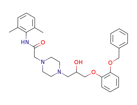 Molecular Structure of 1209000-03-2 (1-[3-(2-benzyloxyphenoxy)-2-hydroxypropyl]-4-[N-(2,6-dimethylphenyl)aminocarbonylmethyl]piperazine)