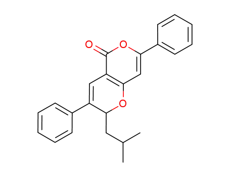 Molecular Structure of 1206159-70-7 ((2RS)-2-isobutyl-3,7-diphenyl-2H,5H-pyrano[4,3-b]pyran-5-one)