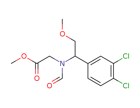 Molecular Structure of 847448-20-8 (Glycine, N-[1-(3,4-dichlorophenyl)-2-methoxyethyl]-N-formyl-, methyl
ester)