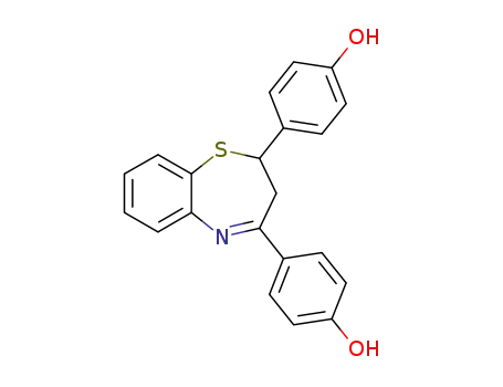 Molecular Structure of 1222313-17-8 (4-(4'-hydroxyphenyl)-2-(4-hydroxyphenyl)-2,3-dihydro-1,5-benzothiazepine)