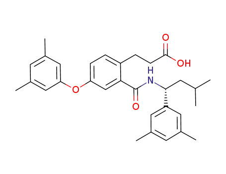 Molecular Structure of 740852-03-3 (Benzenepropanoic acid,
4-(3,5-dimethylphenoxy)-2-[[[(1R)-1-(3,5-dimethylphenyl)-3-methylbutyl]
amino]carbonyl]-)