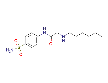 Molecular Structure of 64877-12-9 (Acetamide, N-[4-(aminosulfonyl)phenyl]-2-(hexylamino)-)