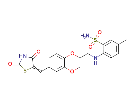5-[4'-(2-sulfonamido-(4'-methyl)-phenyl aminoethoxy)-3'-methoxybenzylidenyl]-2,4-thiazolidinedione