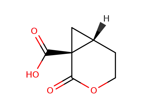Molecular Structure of 161111-13-3 (3-Oxabicyclo[4.1.0]heptane-1-carboxylicacid,2-oxo-,(1R)-(9CI))