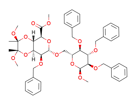 methyl 2,3,4-tri-O-benzyl-6-O-[methyl (ethyl 2-O-benzyl-3,4-O-[2',3'-dimethoxybutane-2',3'-diyl]-α-D-mannopyranosyluronate)]-α-D-glucopyranoside