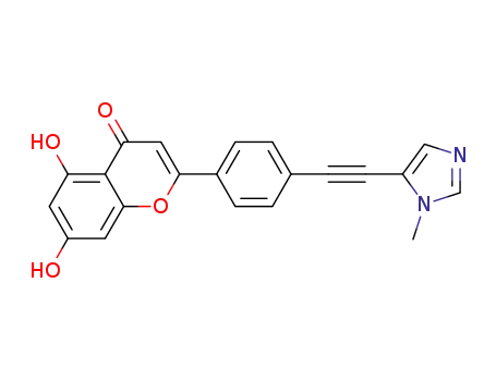 5,7-dihydroxy-2-(4-((1-methyl-1H-imidazol-5-yl)ethynyl)phenyl)-4H-chromen-4-one
