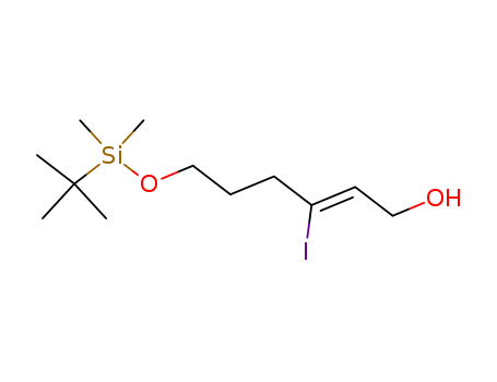 Molecular Structure of 100571-20-8 (2-Hexen-1-ol, 6-[[(1,1-dimethylethyl)dimethylsilyl]oxy]-3-iodo-, (2Z)-)