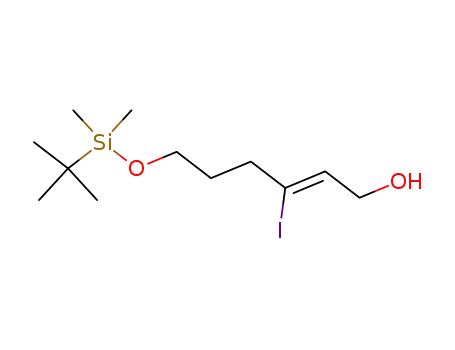 Molecular Structure of 100571-20-8 (2-Hexen-1-ol, 6-[[(1,1-dimethylethyl)dimethylsilyl]oxy]-3-iodo-, (2Z)-)