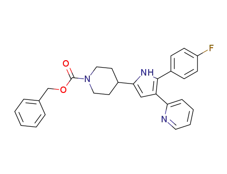 4-[5-(4-fluoro-phenyl)-4-pyridin-2-yl-1<i>H</i>-pyrrol-2-yl]-piperidine-1-carboxylic acid benzyl ester