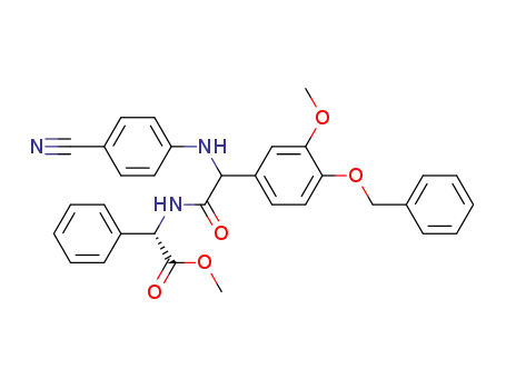 Glycine,
N-(4-cyanophenyl)-2-[3-methoxy-4-(phenylmethoxy)phenyl]glycyl-2-phen
yl-, methyl ester, (2S)-
