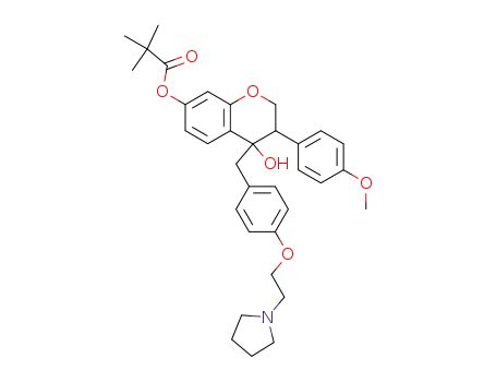 2,2-dimethyl-propanoic acid 3,4-dihydro-4-hydroxy-3-(4-methoxyphenyl)-4-[[4-[2-(1-pyrrolidinyl)ethoxy]phenyl]methyl]-2H-1-benzopyran-7-yl ester