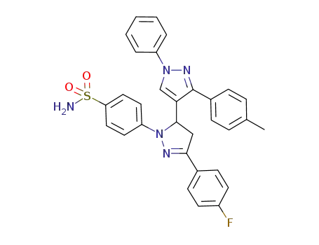 1-(4-aminosulfonylphenyl)-3-(4-fluorophenyl)-5-[3-(4-methylphenyl)-1-phenylpyrazol-4-yl]-2-pyrazoline