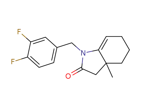 Molecular Structure of 1057255-82-9 (1-(3,4-difluoro-benzyl)-3a-methyl-1,3,3a,4,5,6-hexahydro-indol-2-one)
