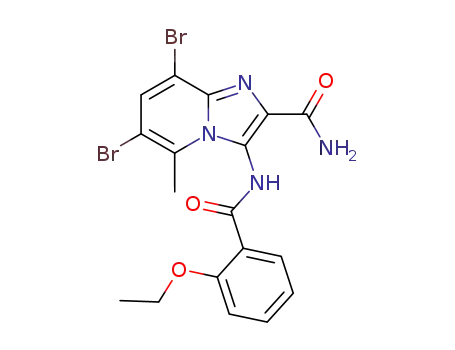 6,8-dibromo-3-(2-ethoxy-benzoylamino)-5-methyl-imidazo[1,2-<i>a</i>]pyridine-2-carboxylic acid amide