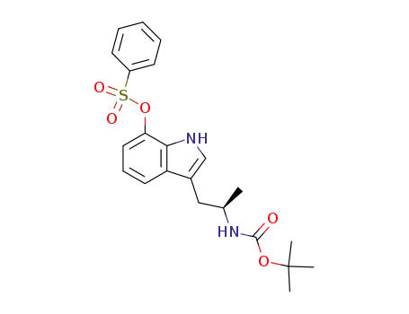 Molecular Structure of 820216-34-0 (Carbamic acid,
[(1R)-1-methyl-2-[7-[(phenylsulfonyl)oxy]-1H-indol-3-yl]ethyl]-,
1,1-dimethylethyl ester)