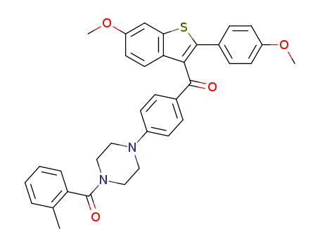 Piperazine,
1-[4-[[6-methoxy-2-(4-methoxyphenyl)benzo[b]thien-3-yl]carbonyl]phenyl]
-4-(2-methylbenzoyl)-