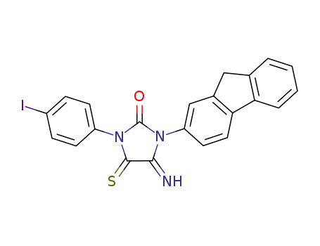 Molecular Structure of 1198619-74-7 (1-(9H-fluoren-2-yl)-5-imino-3-(4-iodophenyl)-4-thioxoimidazolidin-2-one)