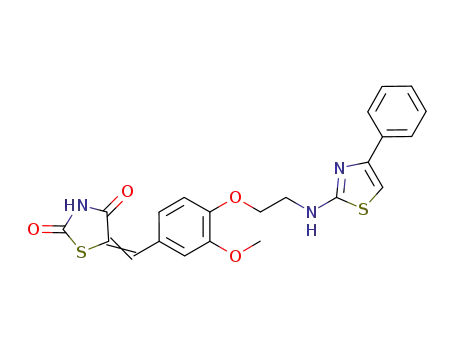 5-[4'-(4-phenylthiazol-2-yl-aminoethoxy)-3'-methoxybenzylidenyl]-2,4-thiazolidinedione