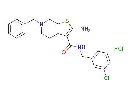 2-amino-6-benzyl-N-(3-chlorobenzyl)-4,5,6,7-tetrahydrothieno[2,3-c]pyridine-3-carboxamide hydrochloride