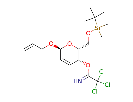 2,2,2-trichloro-acetimidic acid 6-allyloxy-2-(<i>tert</i>-butyl-dimethyl-silanyloxymethyl)-3,6-dihydro-2<i>H</i>-pyran-3-yl ester