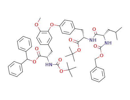 L-Tyrosine,
N-[(phenylmethoxy)carbonyl]-L-leucyl-O-[5-[(2S)-2-[[(1,1-dimethylethoxy)
carbonyl]amino]-3-(diphenylmethoxy)-3-oxopropyl]-2-methoxyphenyl]-,
1,1-dimethylethyl ester