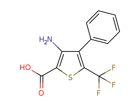 Molecular Structure of 849066-52-0 (3-AMINO-4-PHENYL-5-(TRIFLUOROMETHYL)THIOPHENE-2-CARBOXYLIC ACID)