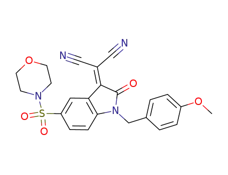 2-(1-(4-methoxybenzyl)-5-(morpholine-4-sulfonyl)-2-oxoindolin-3-ylidene)malononitrile