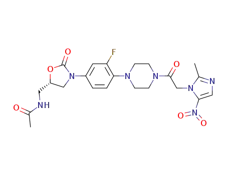 N-[3-(3-fluoro-4-{4-[2-(2-methyl-5-nitro-imidazol-1-yl)-acetyl]-piperazin-1-yl}-phenyl)-2-oxo-oxazolidin-5-ylmethyl]-acetamide