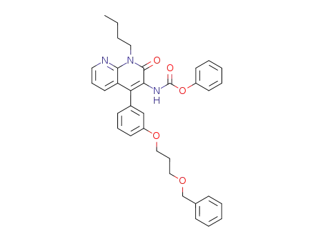 {4-[3-(3-benzyloxy-propoxy)-phenyl]-1-butyl-2-oxo-1,2-dihydro-[1,8]naphthyridin-3-yl}-carbamic acid phenyl ester