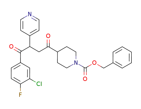 4-[4-(3-chloro-4-fluoro-phenyl)-4-oxo-3-pyridin-4-yl-butyryl]-piperidine-1-carboxylic acid benzyl ester