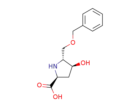 Molecular Structure of 842127-03-1 (L-Proline, 4-hydroxy-5-[(phenylmethoxy)methyl]-, (4S,5R)-)