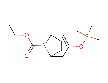 Molecular Structure of 292036-28-3 (8-Azabicyclo[3.2.1]oct-2-ene-8-carboxylic acid, 3-[(trimethylsilyl)oxy]-,
ethyl ester)