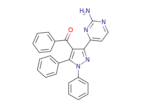 2-amino-4-(4-benzoyl-1,5-diphenyl-1H-pyrazol-3-yl)pyrimidine