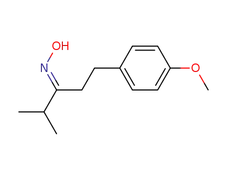Molecular Structure of 646039-09-0 (3-Pentanone, 1-(4-methoxyphenyl)-4-methyl-, oxime, (3E)-)